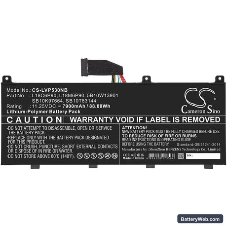 Lenovo Thinkpad P53 Replacement Battery, 11.25V, 7900mAh, Li-Polymer 3