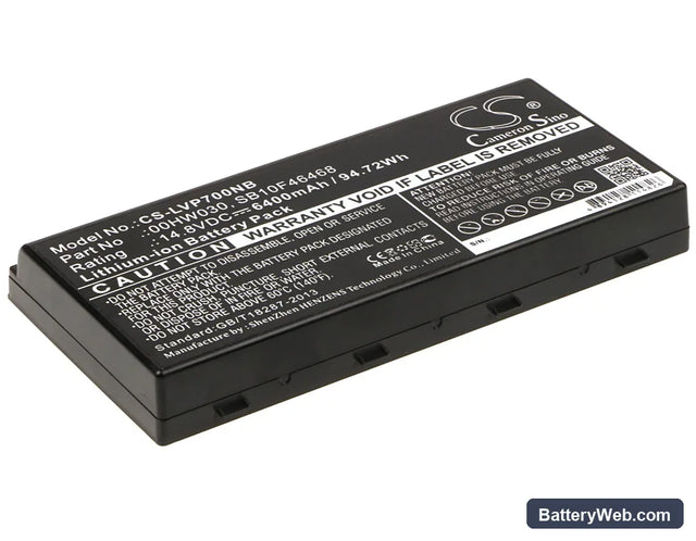 Lenovo ThinkPad P70 Replacement Battery, 14.8V, 6400mAh, Li-ion 1