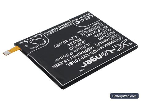 Lenovo P70t Replacement Battery, 3.8V, 4000mAh, Li-Polymer 3