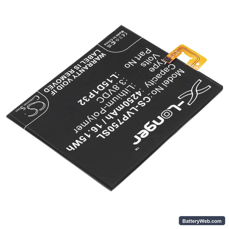 Lenovo PHAB 6.98 Replacement Battery, 3.8V, 4250mAh, Li-Polymer 2