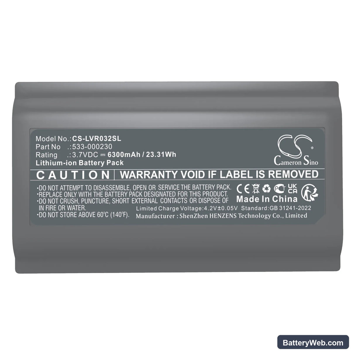 Logi VR0032 Video Conferencing Camera and Remote Replacement Battery, 3.7V, 6300mAh, Li-ion 5