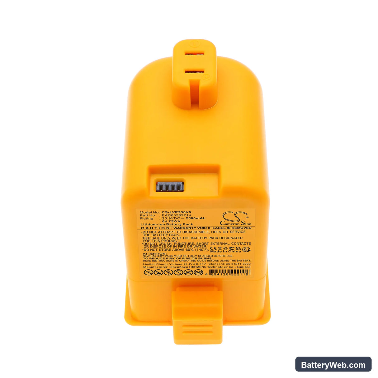 LG A9K-CORE1S Replacement Battery, 25.9V, 2500mAh, Li-ion 6
