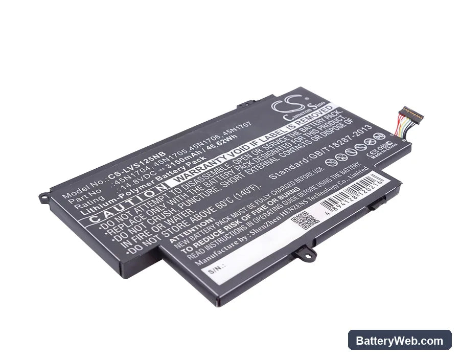 Lenovo ThinkPad Yoga S1 12.5" Replacement Battery, 14.8V, 3150mAh, Li-Polymer 1