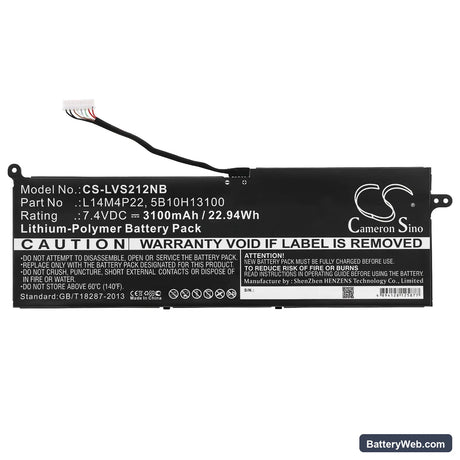 Lenovo IdeaPad S21E-20 Replacement Battery, 7.4V, 3100mAh, Li-Polymer 3