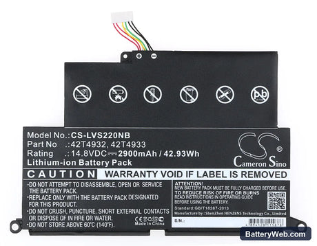 Lenovo Thinkpad Edge E220s Replacement Battery, 14.8V, 2900mAh, Li-ion 5