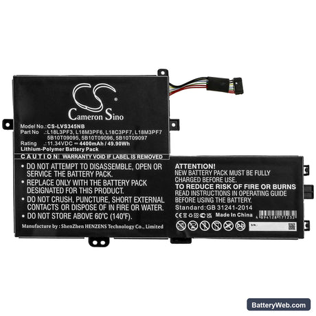 Lenovo IdeaPad S340-15IIL(81WW) Replacement Battery, 11.34V, 4400mAh, Li-Polymer 3