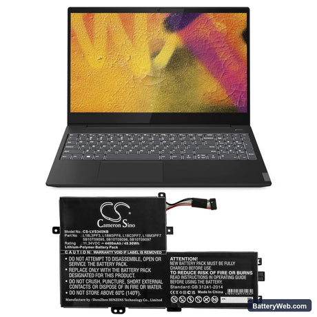 Lenovo IdeaPad S340-15IIL(81WW) Replacement Battery, 11.34V, 4400mAh, Li-Polymer 5