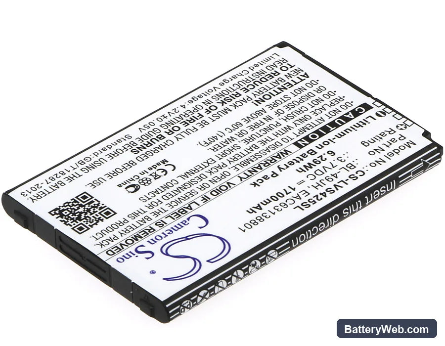 LG K4 Replacement Battery, 3.7V, 1700mAh, Li-ion 2
