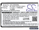 LG K4 Replacement Battery, 3.7V, 1700mAh, Li-ion 5