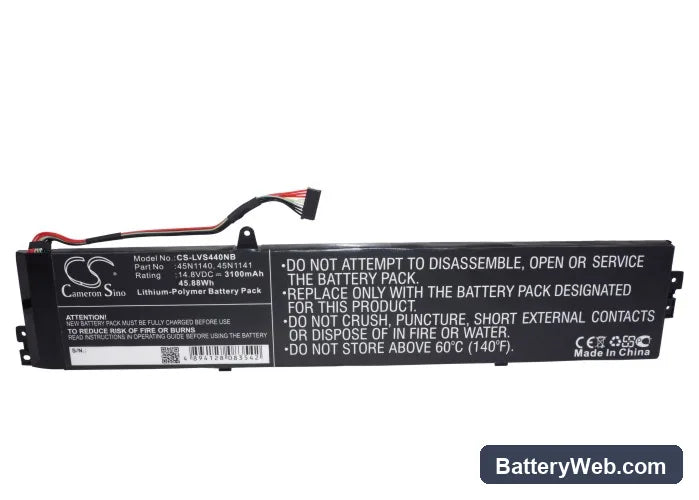 Lenovo Thinkpad S440 Replacement Battery, 14.8V, 3100mAh, Li-Polymer 5