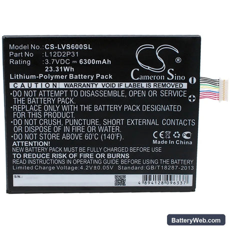 Lenovo IdeaPad S2110A Replacement Battery, 3.7V, 6300mAh, Li-Polymer 5