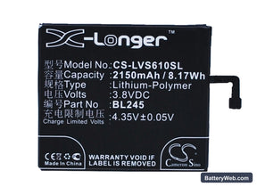 Lenovo S60 Replacement Battery, 3.8V, 2150mAh, Li-Polymer 1