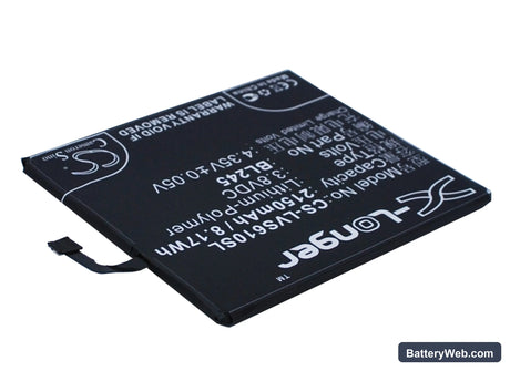 Lenovo S60 Replacement Battery, 3.8V, 2150mAh, Li-Polymer 3