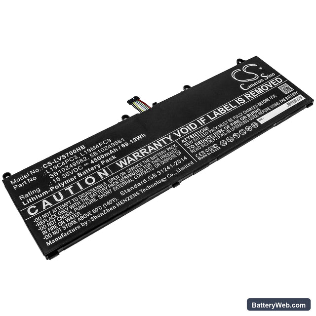 Lenovo Legion S7 Replacement Battery, 15.36V, 4500mAh, Li-Polymer 1