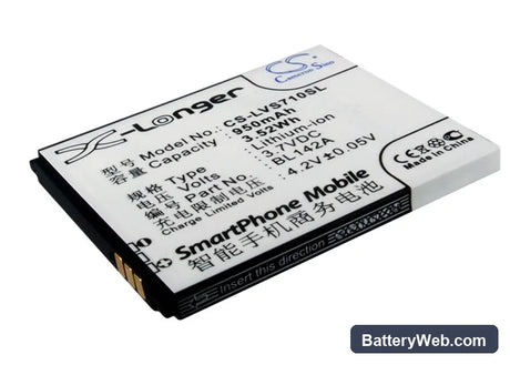 Lenovo S710 Replacement Battery, 3.7V, 950mAh, Li-ion 1