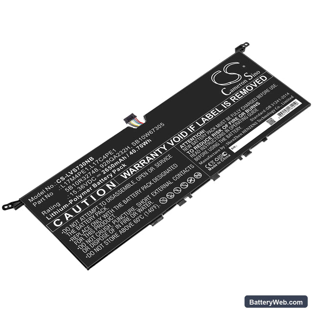 Lenovo Yoga S730 Replacement Battery, 15.36V, 2650mAh, Li-Polymer 1