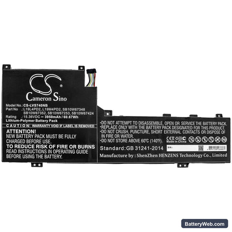 Lenovo Yoga S740 14 Replacement Battery, 15.36V, 3950mAh, Li-Polymer 3