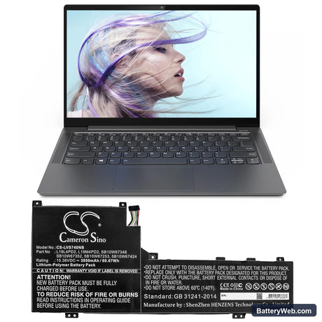 Lenovo Yoga S740 14 Replacement Battery, 15.36V, 3950mAh, Li-Polymer 5