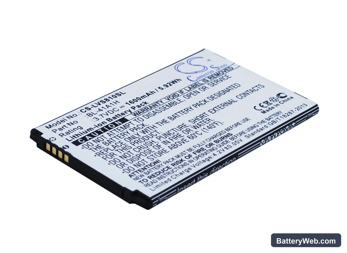 LG Transpyre Replacement Battery, 3.7V, 1600mAh, Li-ion 1
