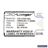 LG Transpyre Replacement Battery, 3.8V, 2000mAh, Li-ion 3
