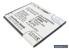 Lenovo S820 Replacement Battery, 3.7V, 2000mAh, Li-ion 1