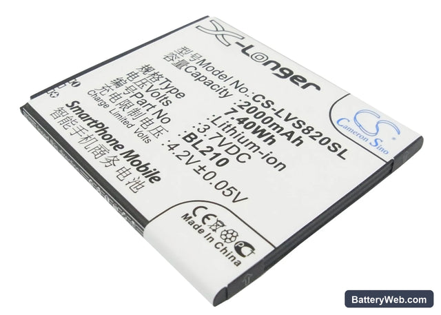Lenovo S820 Replacement Battery, 3.7V, 2000mAh, Li-ion 1
