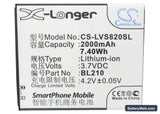 Lenovo S820 Replacement Battery, 3.7V, 2000mAh, Li-ion 5