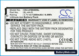 Sprint LS840 Replacement Battery, 3.7V, 1200mAh, Li-ion 5