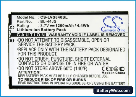 Sprint LS840 Replacement Battery, 3.7V, 1200mAh, Li-ion 5