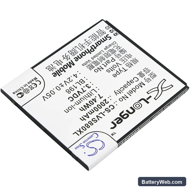 Lenovo S880 Replacement Battery, 3.7V, 2000mAh, Li-ion 2