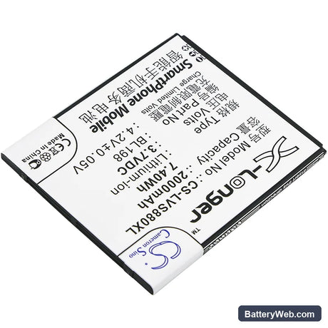 Lenovo S880 Replacement Battery, 3.7V, 2000mAh, Li-ion 2