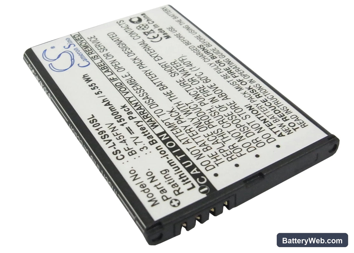 MetroPCS MS910 Replacement Battery, 3.7V, 1500mAh, Li-ion 2