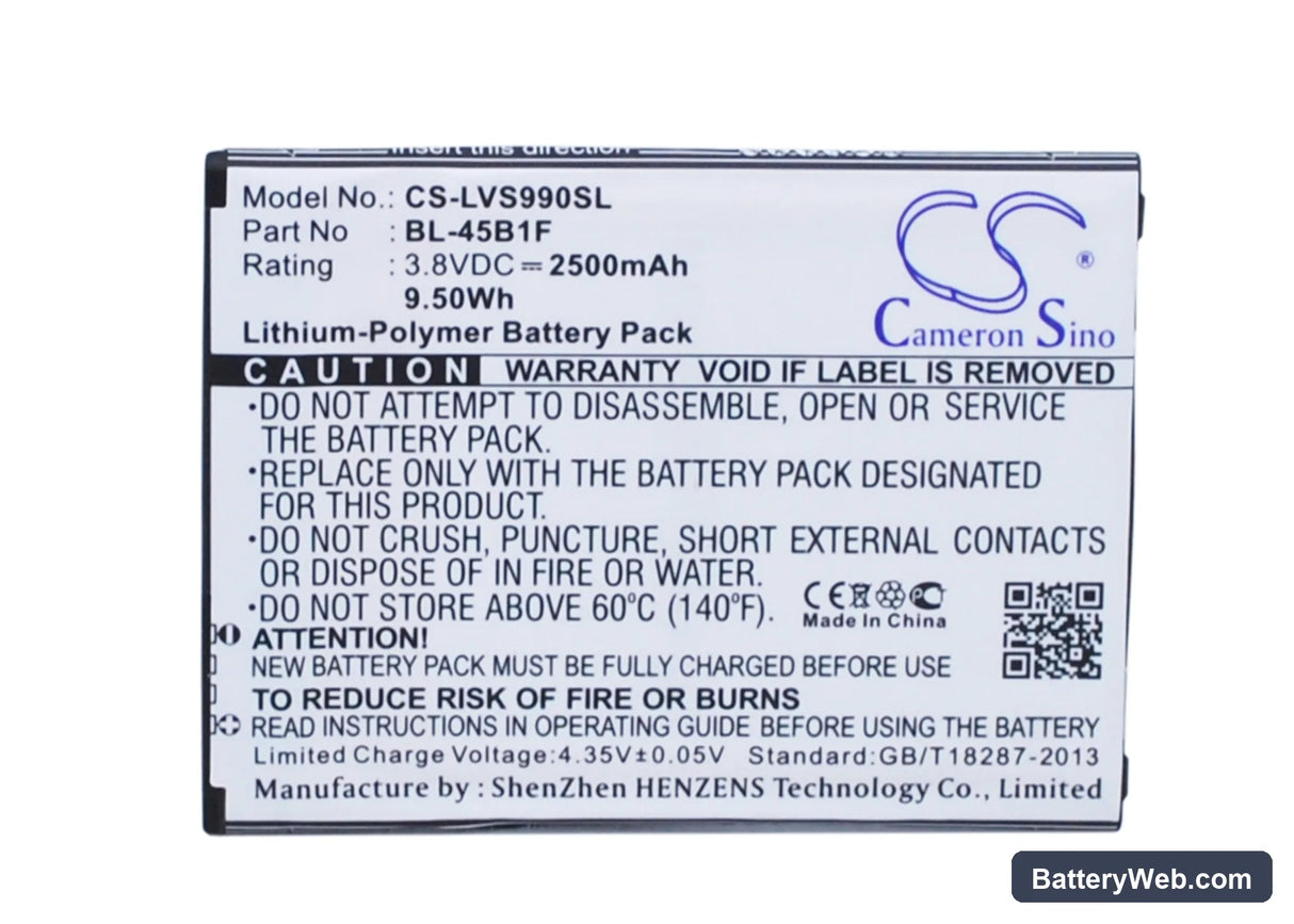 LG V10 Replacement Battery, 3.8V, 2500mAh, Li-Polymer 5