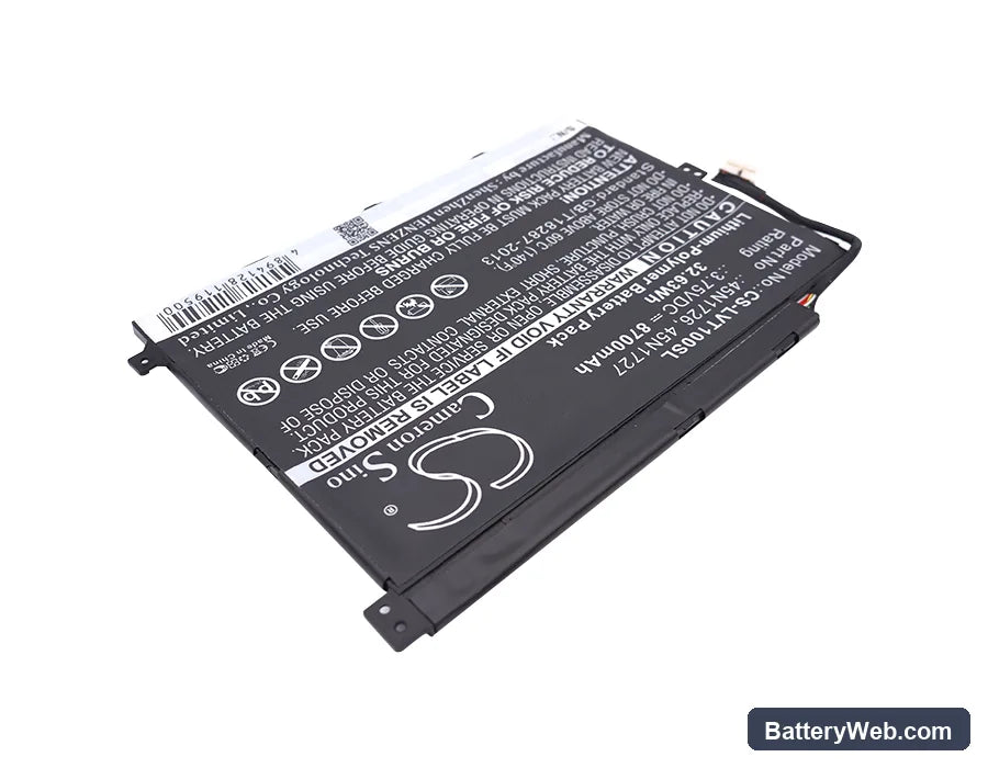 Lenovo Thinkpad 10 Replacement Battery, 3.75V, 8700mAh, Li-Polymer 2