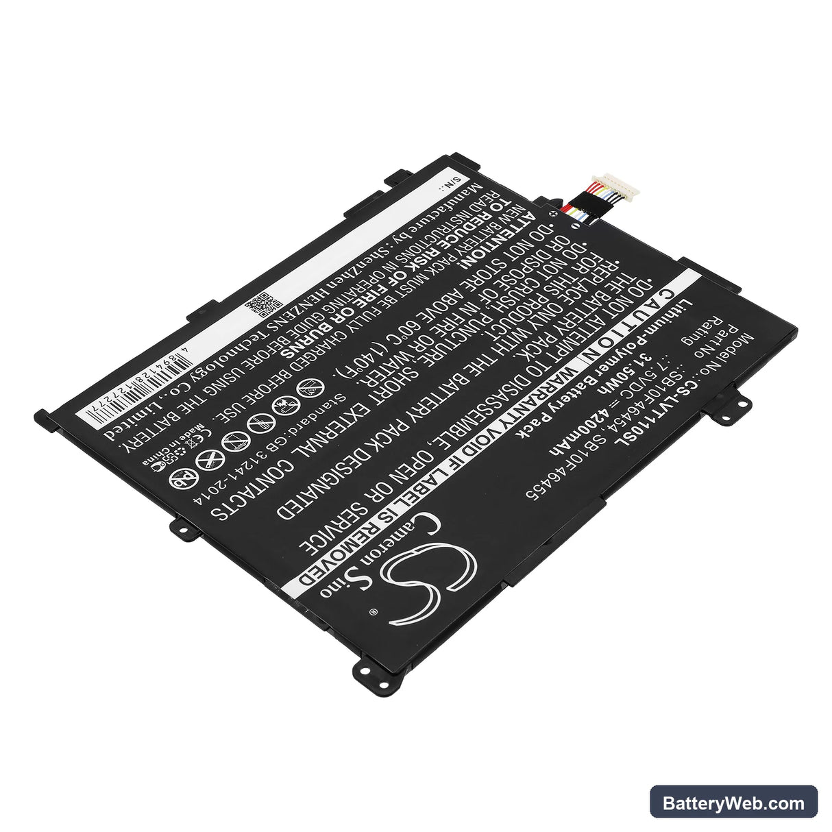 Lenovo Thinkpad 10 2nd Replacement Battery, 7.5V, 4200mAh, Li-Polymer 2