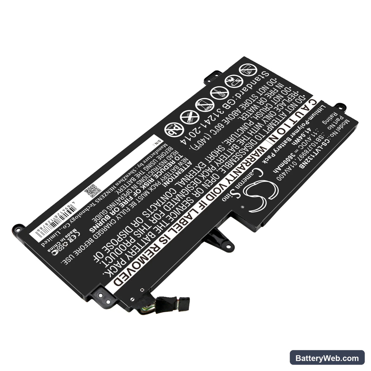 Lenovo ThinkPad 13 Chromebook Replacement Battery, 11.4V, 3600mAh, Li-Polymer 2