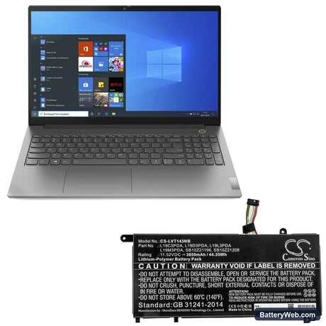 Lenovo ThinkBook 14 G2 ITL Replacement Battery, 11.52V, 3850mAh, Li-Polymer 5
