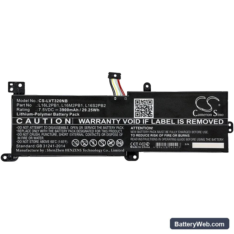 Lenovo Ideapad 320 Replacement Battery, 7.5V, 3900mAh, Li-Polymer 3