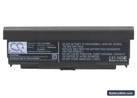 Lenovo ThinkPad T440P Replacement Battery, 11.1V, 4400mAh, Li-ion 1