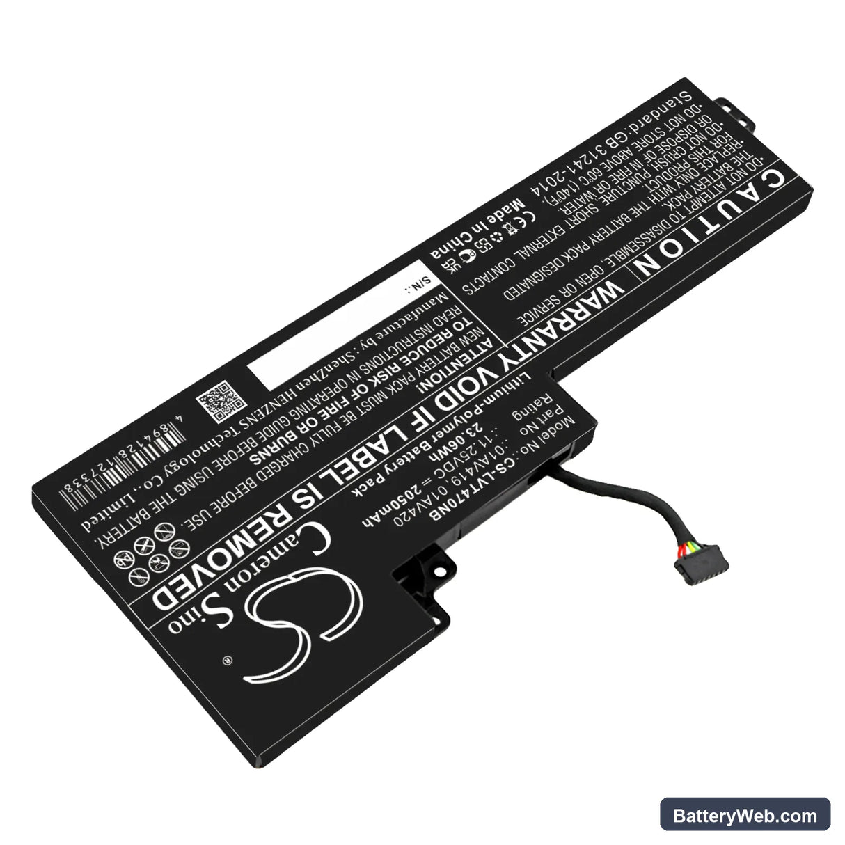 Lenovo ThinkPad T470 Replacement Battery, 11.25V, 2050mAh, Li-Polymer 2