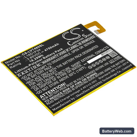 Lenovo Tab4 8 Replacement Battery, 3.85V, 4750mAh, Li-Polymer 1