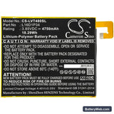 Lenovo Tab4 8 Replacement Battery, 3.85V, 4750mAh, Li-Polymer 3