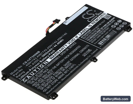 Lenovo ThinkPad T550 Replacement Battery, 11.4V, 3900mAh, Li-Polymer 1