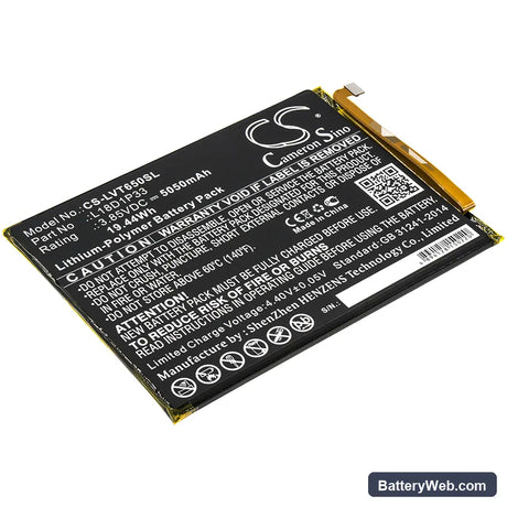 Lenovo Tab V7 Replacement Battery, 3.85V, 5050mAh, Li-Polymer 1