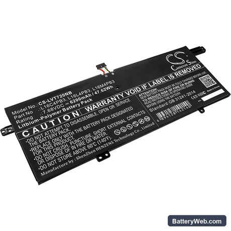 Lenovo IdeaPad 720s Replacement Battery, 7.68V, 6200mAh, Li-Polymer 1