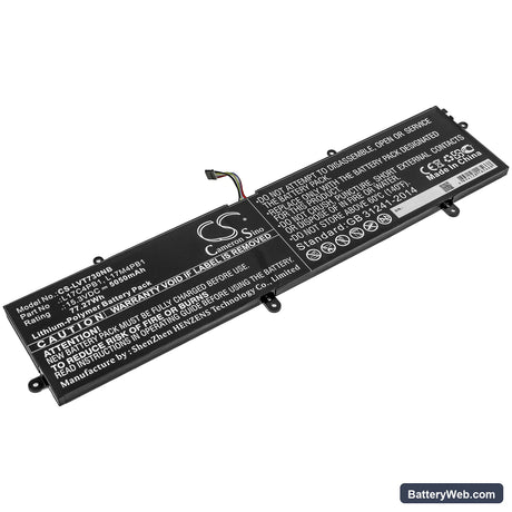Lenovo IdeaPad 720S-15IKB(81AC) Replacement Battery, 15.3V, 5050mAh, Li-Polymer 1