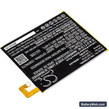 Lenovo Tab 4 Replacement Battery, 3.85V, 4850mAh, Li-Polymer 2