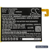 Lenovo Tab 4 Replacement Battery, 3.85V, 4850mAh, Li-Polymer 3