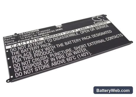 Lenovo IdeaPad U300 Replacement Battery, 14.8V, 3600mAh, Li-Polymer 1