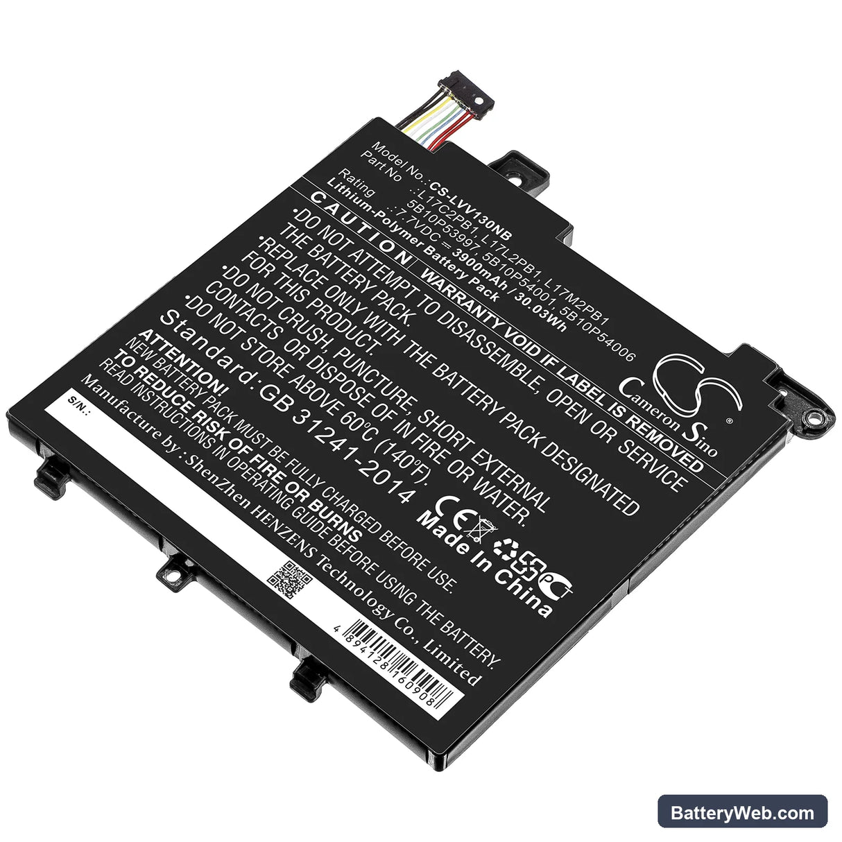 Lenovo V330-14IKB Replacement Battery, 7.7V, 3900mAh, Li-Polymer 1